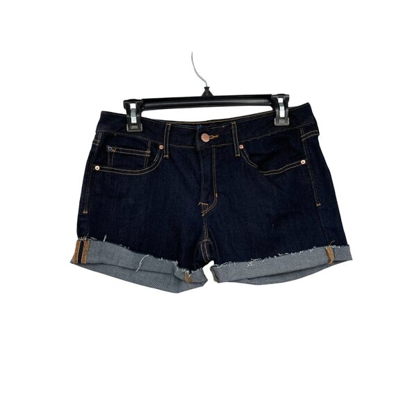 Gap 1969 Jean Shorts Womens W28s Curvy Dark Rinse Used Excellent Used Condition - Picture 1 of 8